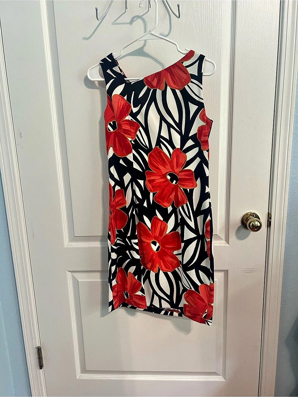 AB Studio Floral Mini Dress in Black & Red Size 4 Like New